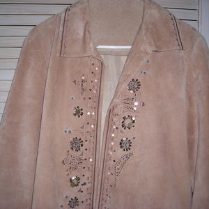 CHICO'S  Leather (suede) Jacket  or Blazer size 2 (L)